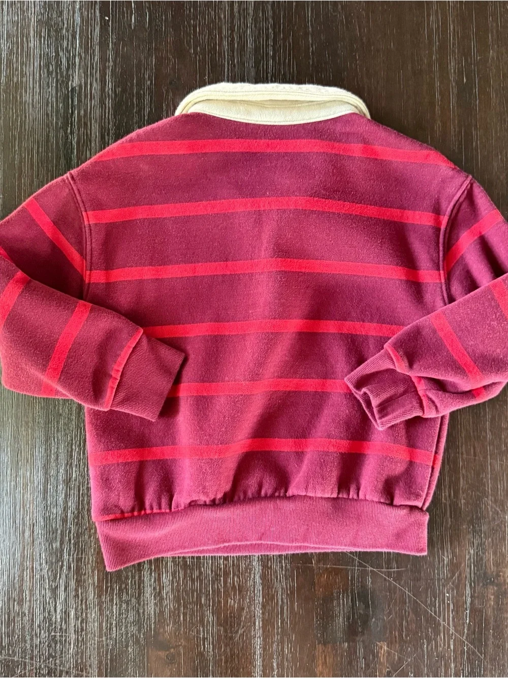 GAP Red Striped Collard Sweatshirt